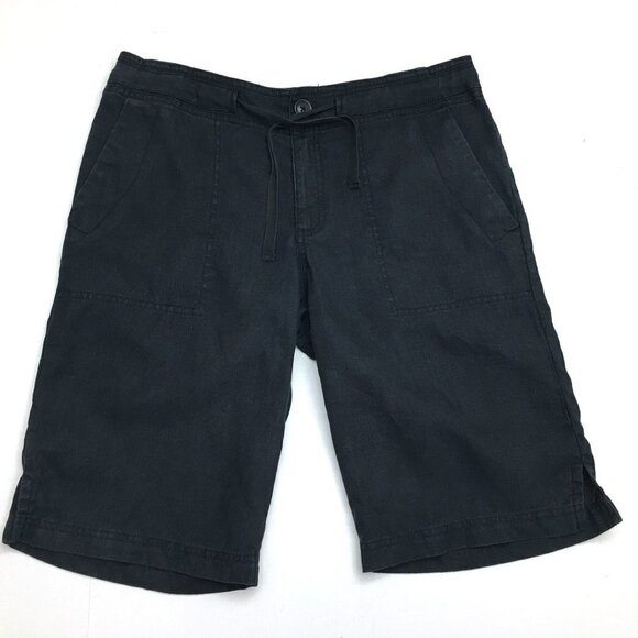 Eddie Bauer Women's Black Linen Shorts Lightweight Pockets size 4 - Picture 1 of 10